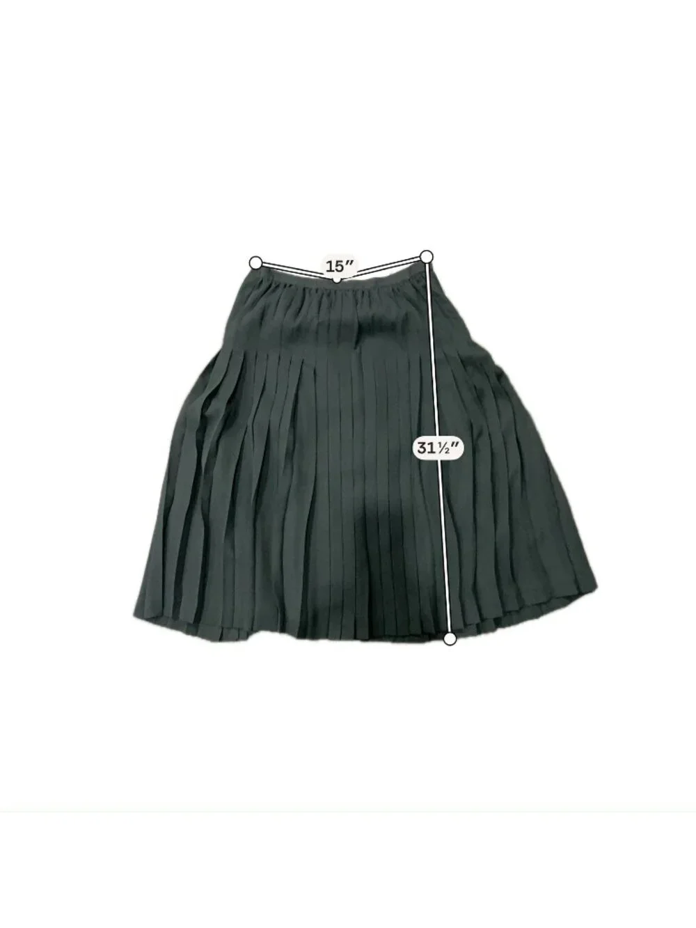 Encore 12 Black Pleated Midi Skirt Polyester Minimalist Timeless Style